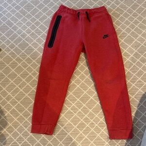 Nike Kids Red Sweatpants with Black Accents